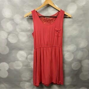 Ya Los Angeles size large‎ dress with gathered back over lace in a orange color